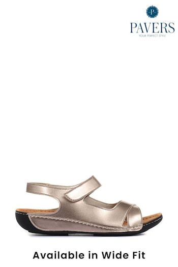 Pavers Natural Ladies Touch Fasten Sandals (M04792) | £28