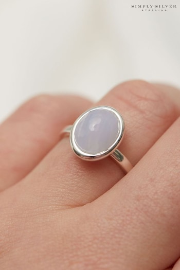 Simply Silver Silver Tone Agate Ring (M04922) | £35