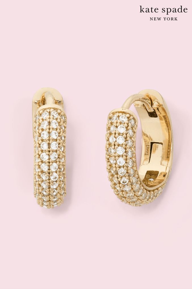 kate spade new york Silver Tone 'Brilliant Statements' Pave Huggie Earrings (M04938) | £45