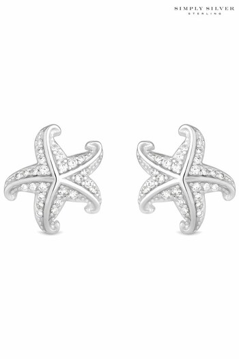 Simply Silver Sterling Silver Starfish Stud Earrings (M05697) | £30