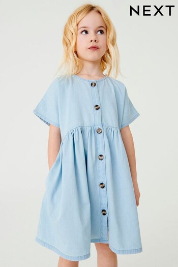 Pale Blue Denim Relaxed Dress (3-16yrs) (M05817) | £12 - £17