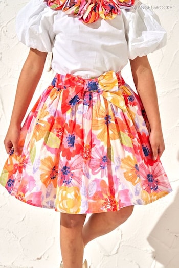 Angel & Rocket Sadie Red Floral Print Skirt (M05936) | £28 - £32