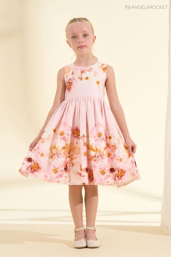 Angel & Rocket Emilia Pink Garden Floral Dress (M05943) | £42 - £46