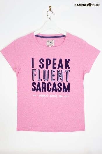 Raging Bull Pink Fluent Sarcasm T-Shirt (M06747) | £24