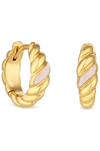Inicio Gold Tone Opal Hoop Earrings (M07136) | £35