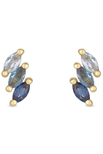 Inicio Gold Tone Gift Pouch Ombre Stud Earrings (M07264) | £26