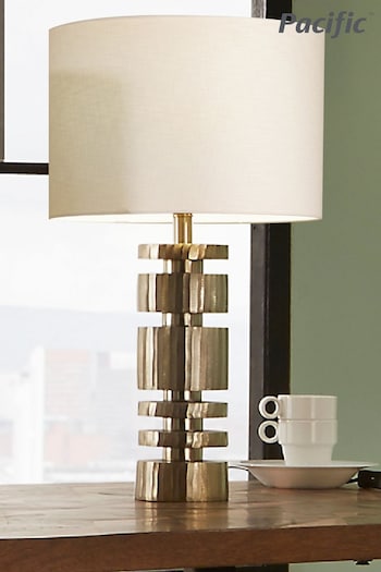 Pacific Gold Gold Stacked Cylinder Table Lamp (M08066) | £175