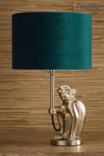 Pacific Silver Antique Silver Monkey Table Lamp (M08069) | £100