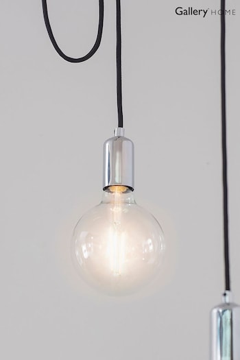 Gallery Home Black Industrial 6 Cluster Chrome Ceiling Light Pendant (M08113) | £74