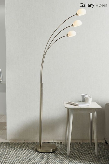 Gallery Home Silver James 3 Bulb Floor Lamp (M08145) | £129