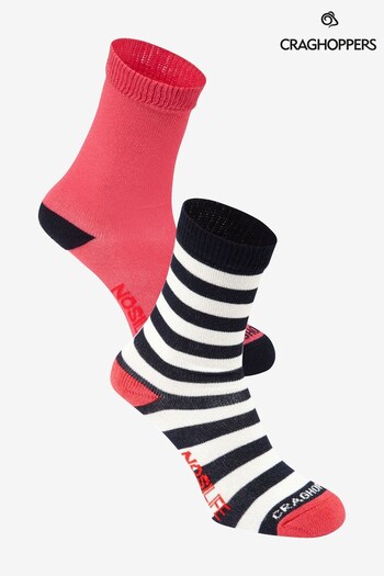 Craghoppers Pink Nlife Kids Travel Socks Twin Pack (M08354) | £20