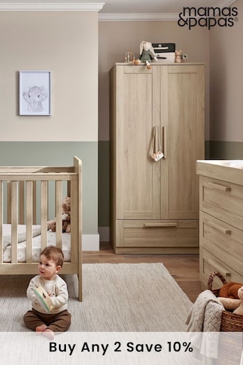 Mamas & Papas Nimbus White Atlas Cot Bed Range With Dresser And Wardrobe (M09809) | £749