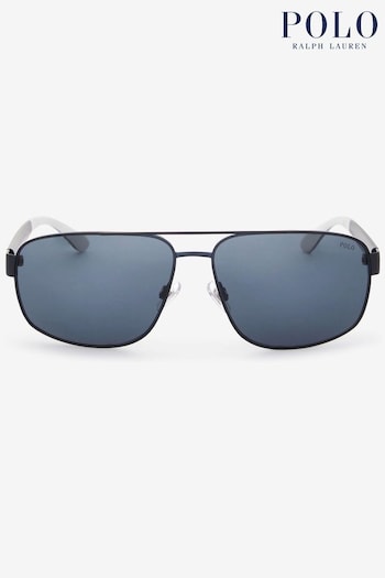 Polo Ralph Lauren Navy Blue Double Bridge Slim Sunglasses (M09997) | £128