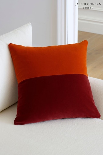 Jasper Conran London Orange Velvet Feather Filled Cushion (M0B603) | £42