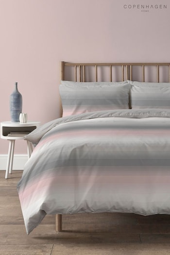 Copenhagen Home Pink Faded Stripe Duvet Cover and Pillowcase Set (M10128) | £15 - £25