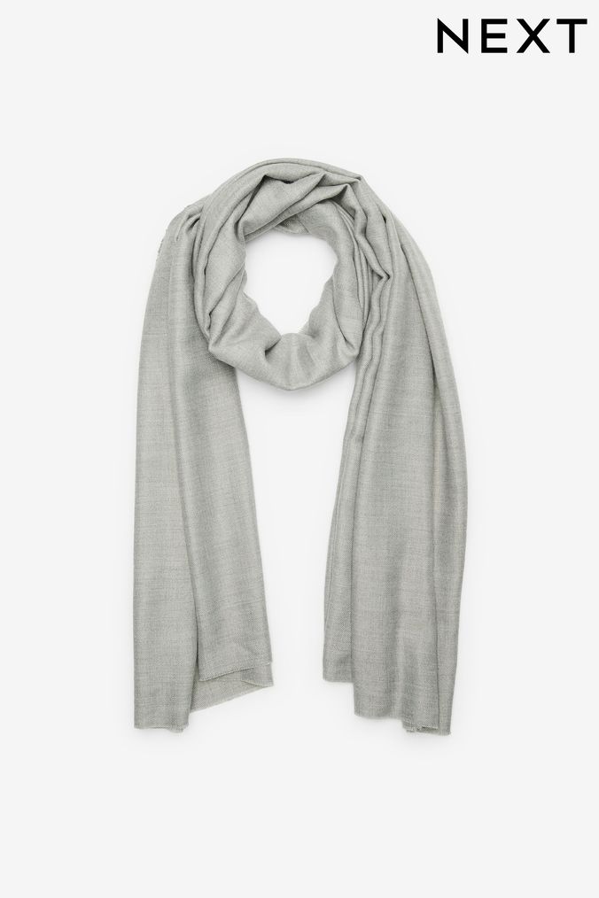 Women s Grey Scarves Ladies Grey Textured Scarves Next UK