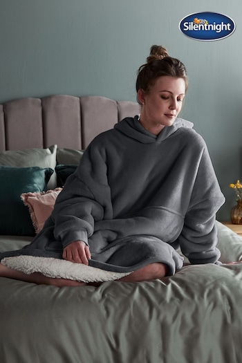 Silentnight Grey Snugsie Oversized Sherpa Reversible Blanket Hoodie (M10588) | £45
