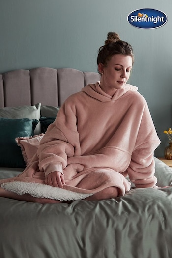 Silentnight Pink Snugsie Oversized Sherpa Reversible Blanket Hoodie (M10590) | £45