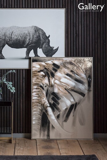 Gallery Home Gold Paint Stroke Elephant Framed Canvas (M11906) | £140