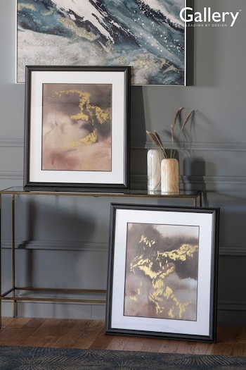 Gallery Home Set of 2 Gold Contemporary Shimmer Framed Wall Art (M11922) | £160