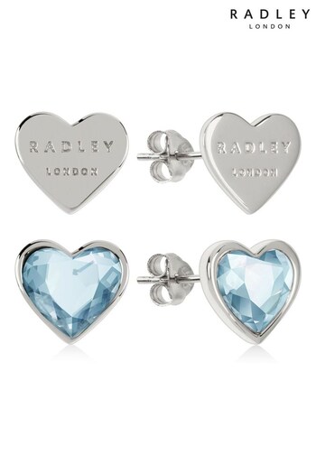 Radley Love Heart Silver Earrings Twin Pack (M13244) | £25
