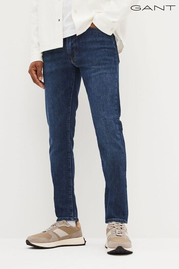 GANT Blue Hayes Slim Fit Neckline Jeans (M13461) | £100