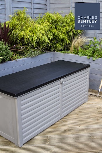Charles Bentley Black/Grey 390L Large Outdoor Plastic Storage Box (M14079) | £95
