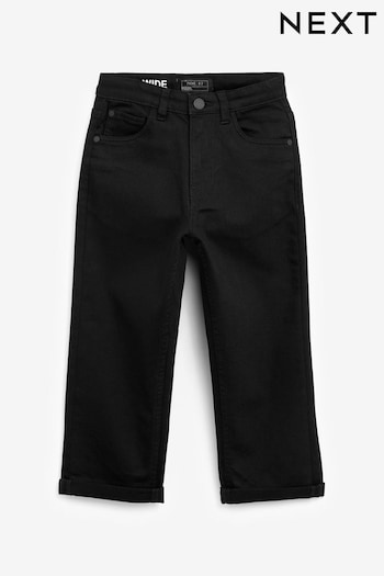 Black Denim Wide Fit Cotton Rich Stretch Jeans (3-17yrs) (M14726) | £11 - £16