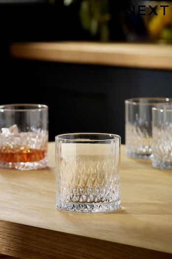 Clear Albany Set of 4 Short Tumbler Glasses (M14789) | £20