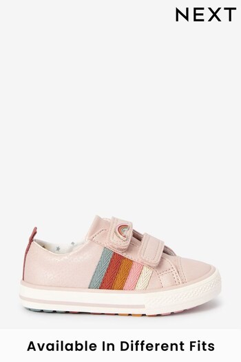 Muted Pink Rainbow Wide Fit (G) Trainers (M15583) | £19 - £21