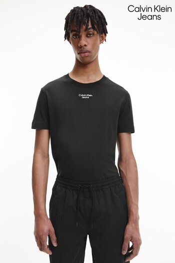 Calvin Klein Jeans Black Stacked Logo T-Shirt (M16636) | £30