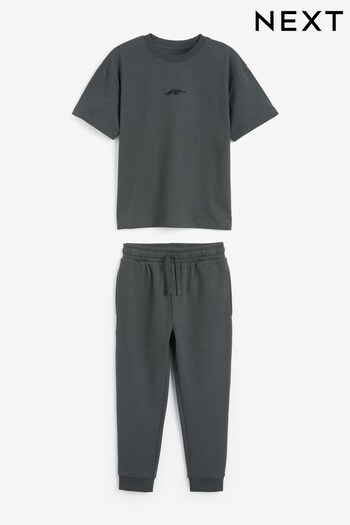 Charcoal Grey T-Shirt And Joggers Set (3-16yrs) (M16651) | £16 - £24
