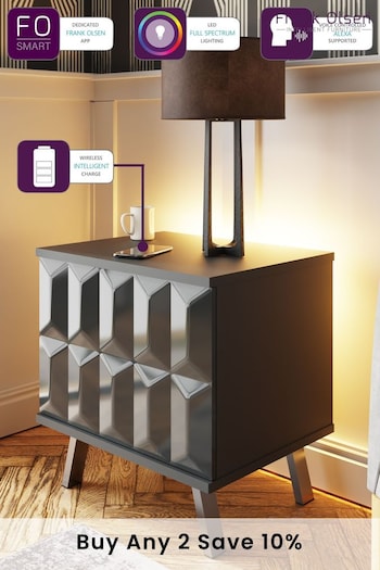 Frank Olsen Grey Elevate Smart LED Side Table (M17117) | £195