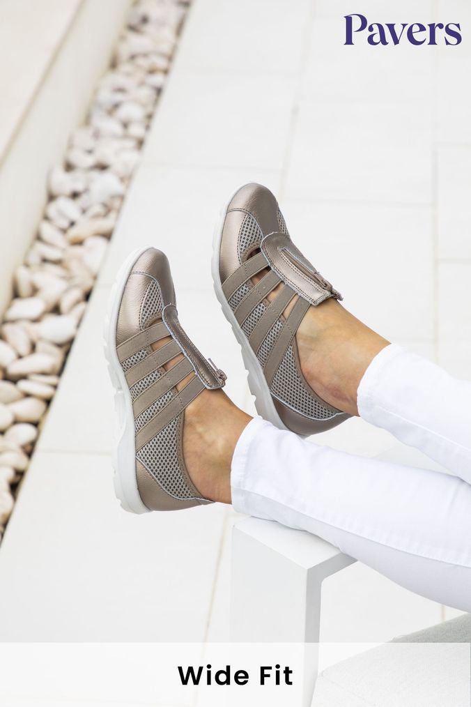 Grey wide fit shoes hot sale