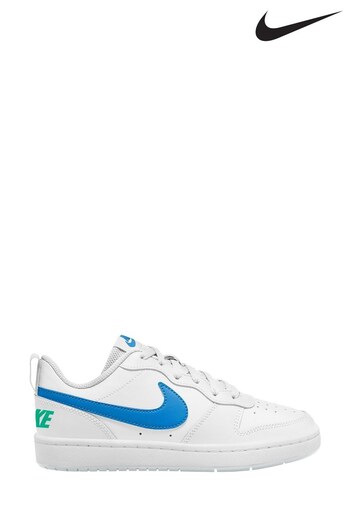 Nike White/Blue Court Borough Low Youth Trainers (M1C868) | £40