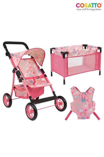 Cosatto Pink Little Woo Dolls Pram Travel Set Unicorn (M1G345) | £80