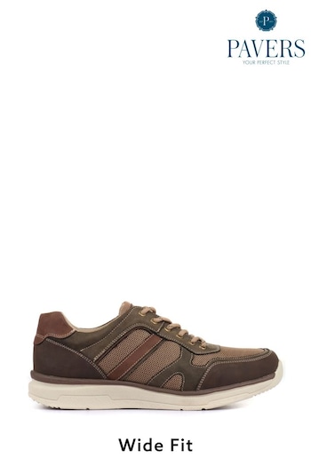 Pavers Brown Mens Wide Fit Trainers (M20645) | £43