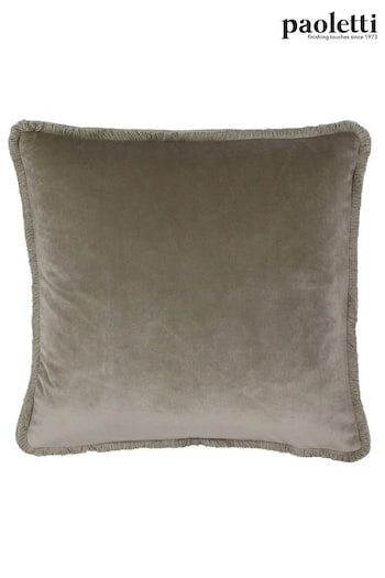 Riva Paoletti Taupe Brown Freya Velvet Polyester Filled Cushion (M21434) | £17