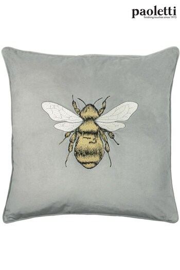 Riva Paoletti Silver Grey Hortus Bee Polyester Filled Cushion (M21503) | £20