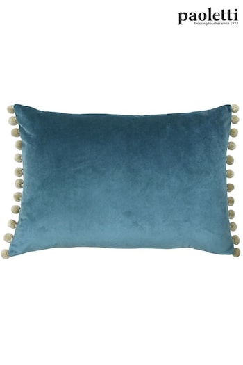 Riva Paoletti Duck Egg Blue/Natural Fiesta Velvet Polyester Filled Cushion (M21523) | £17