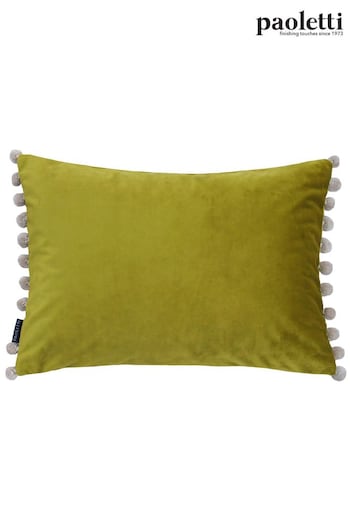 Riva Paoletti Bamboo Yellow/Natural Fiesta Velvet Polyester Filled Cushion (M21533) | £17