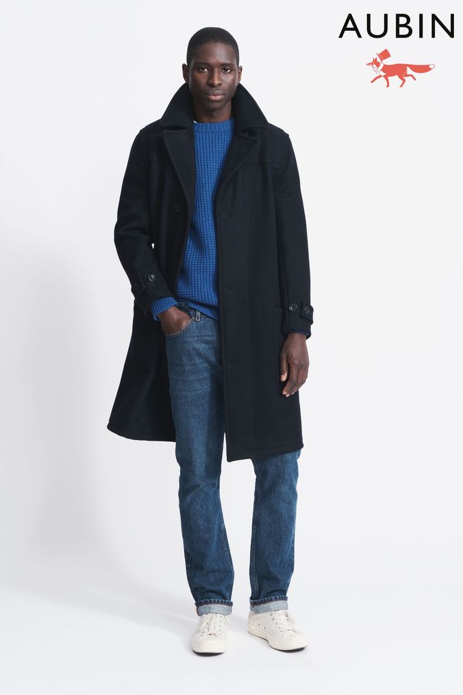Mens navy cheap coat with hood