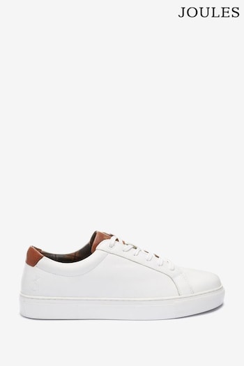 Joules White Leather Trainers (M23375) | £69