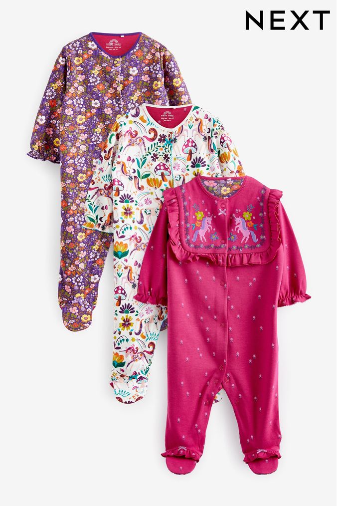 Buy Girls Sleepsuits Footed Unicorn Online Next UK