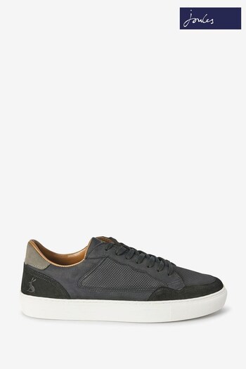 Joules Black Suede Perforated Trainers (M23390) | £69