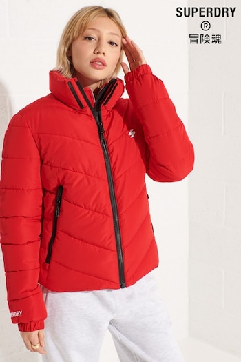 Superdry Red Non Hooded Sports Puffer Jacket (M23861) | £80
