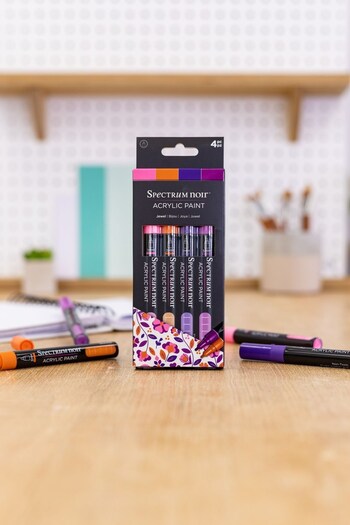 Spectrum Noir Set of 4 Purple Water Soluble Jewels Acrylic Paint Marker Pens (M23889) | £10