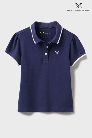Crew Clothing Company Blue Classic Pique Puff Sleeve Polo Shirt (M25293) | £16 - £18
