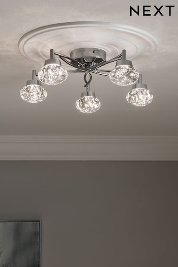 Chrome Cora 5 Light Flush Ceiling Light Also Suitable for Use in Bathrooms (M26835) | £130