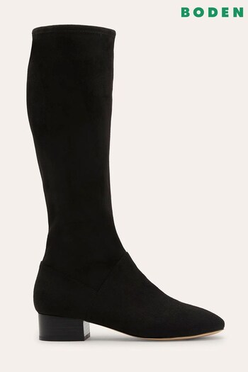 Boden Black Flat Stretch Boots (M27546) | £110